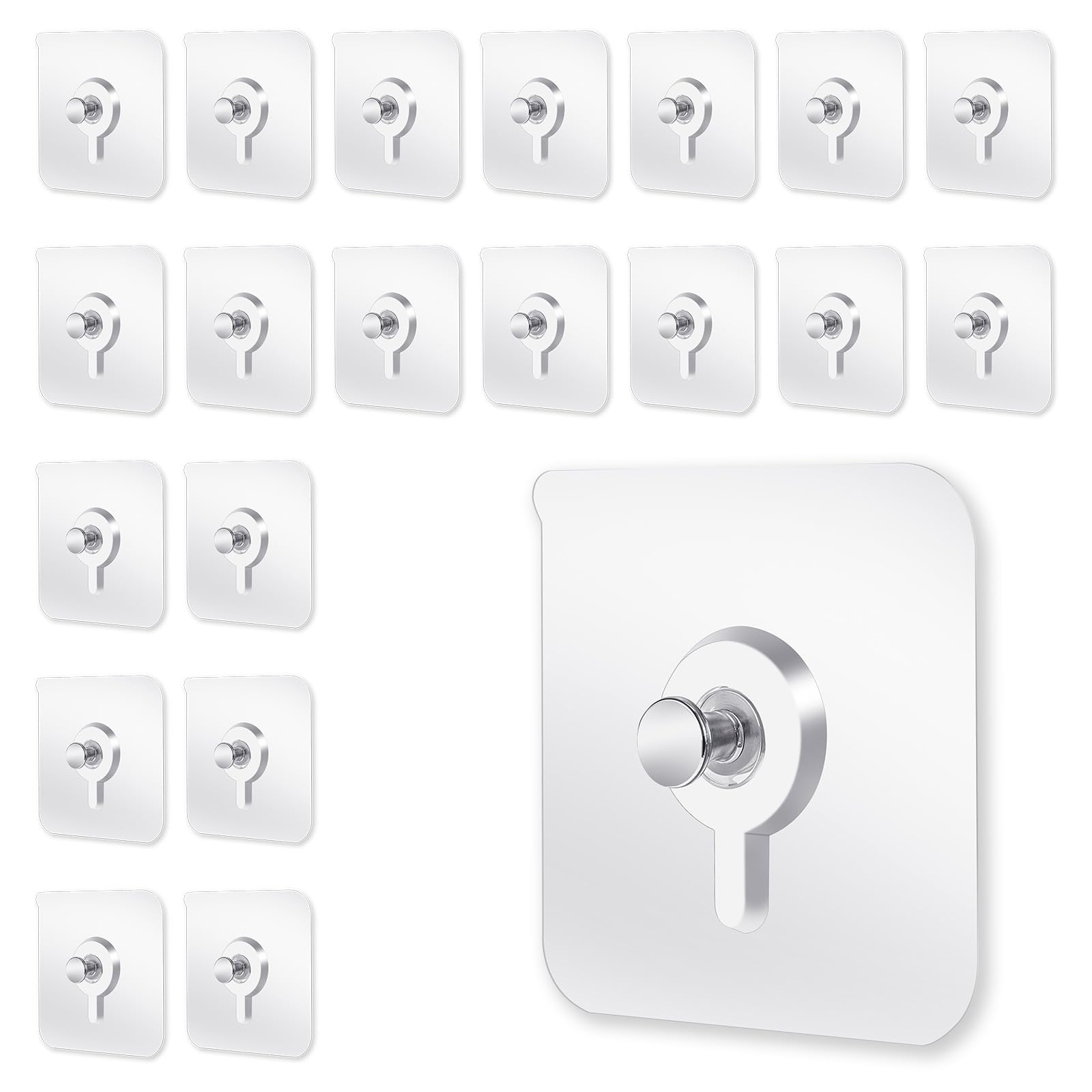 Photo 1 of 20Pcs Picture Hangers Without Nails, Picture Hanging Hooks, Transparent Adhesive Wall Hooks, No Drill Pictures Frame Hangers for Home, Kitchen, Bathroom, Office