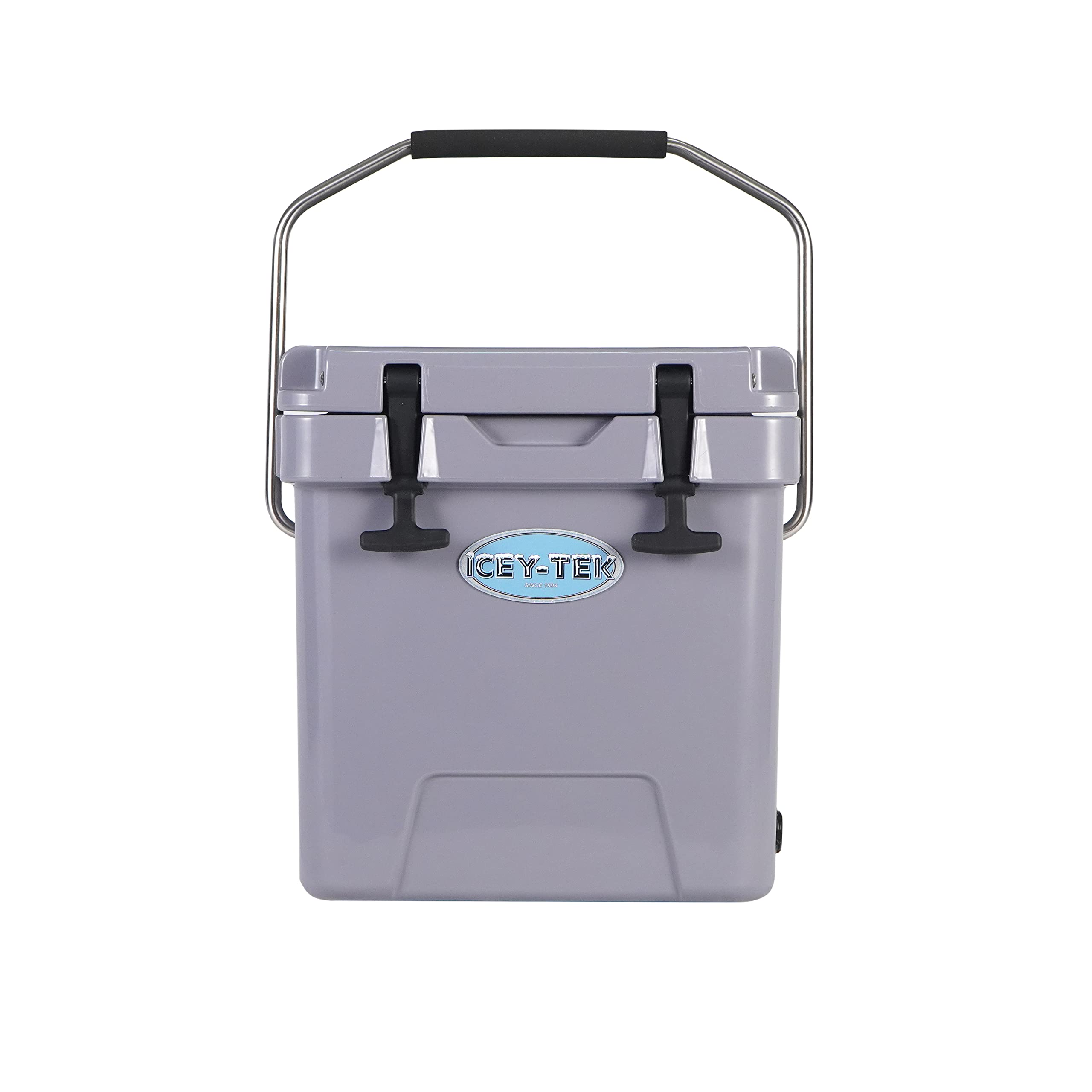 Icey-Tek 18 Litre Cube Cool Box With Handle - Steel Grey