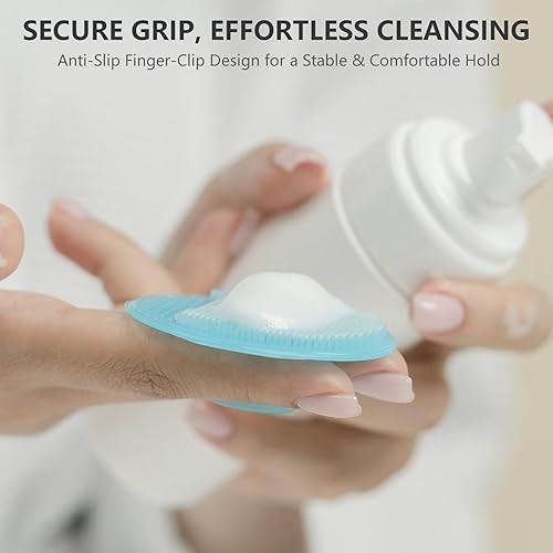Miniatura 5 de Cepillo facial de silicona, 2 unidades, cepillo de limpieza facial manual, exfoliante facial suave para pieles sensibles, cepillo facial exfoliante