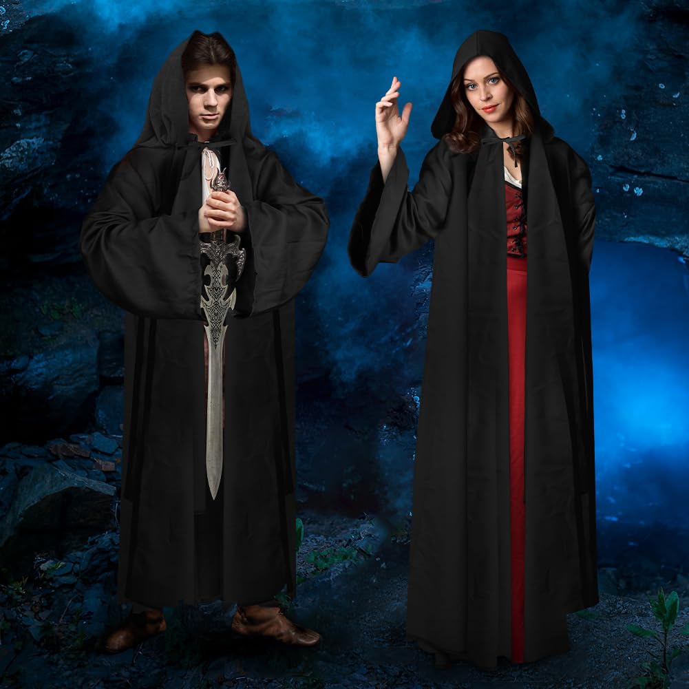 Cape D'Halloween Unisexe Tumknow - Longueur 122 Cm, Coton, Capuche - Style Gothique, Sorcière, Vampire - Pour Déguisement