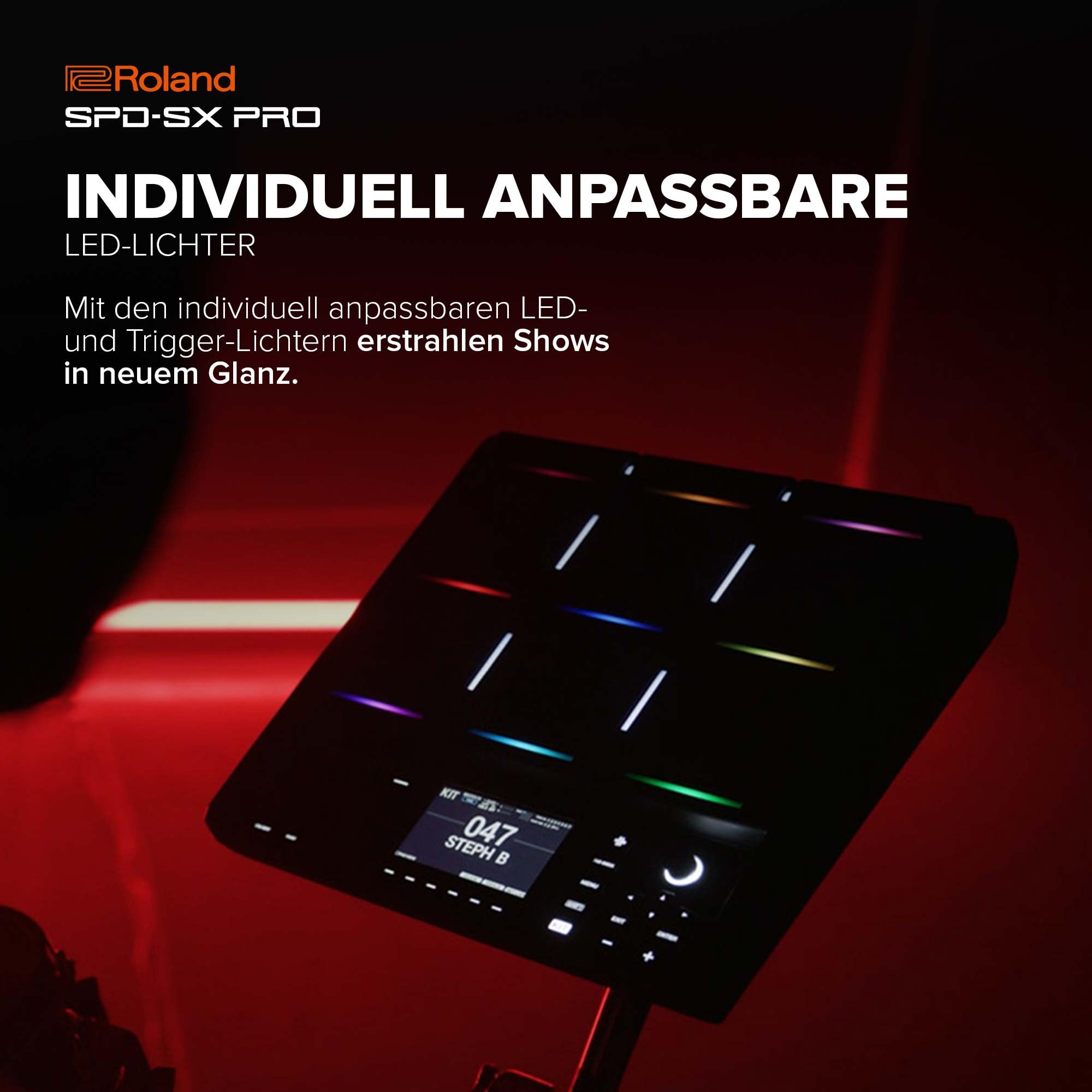 Roland SPD-SX PRO Sampling Pad | Das Sampling Pad Topmodell für Drummer & andere Musiker | 9 Spieloberflächen, 8 externe Trigger-Eingänge, Farbdisplay, anpassbare Pad-LEDs, integrierte Effekte & mehr