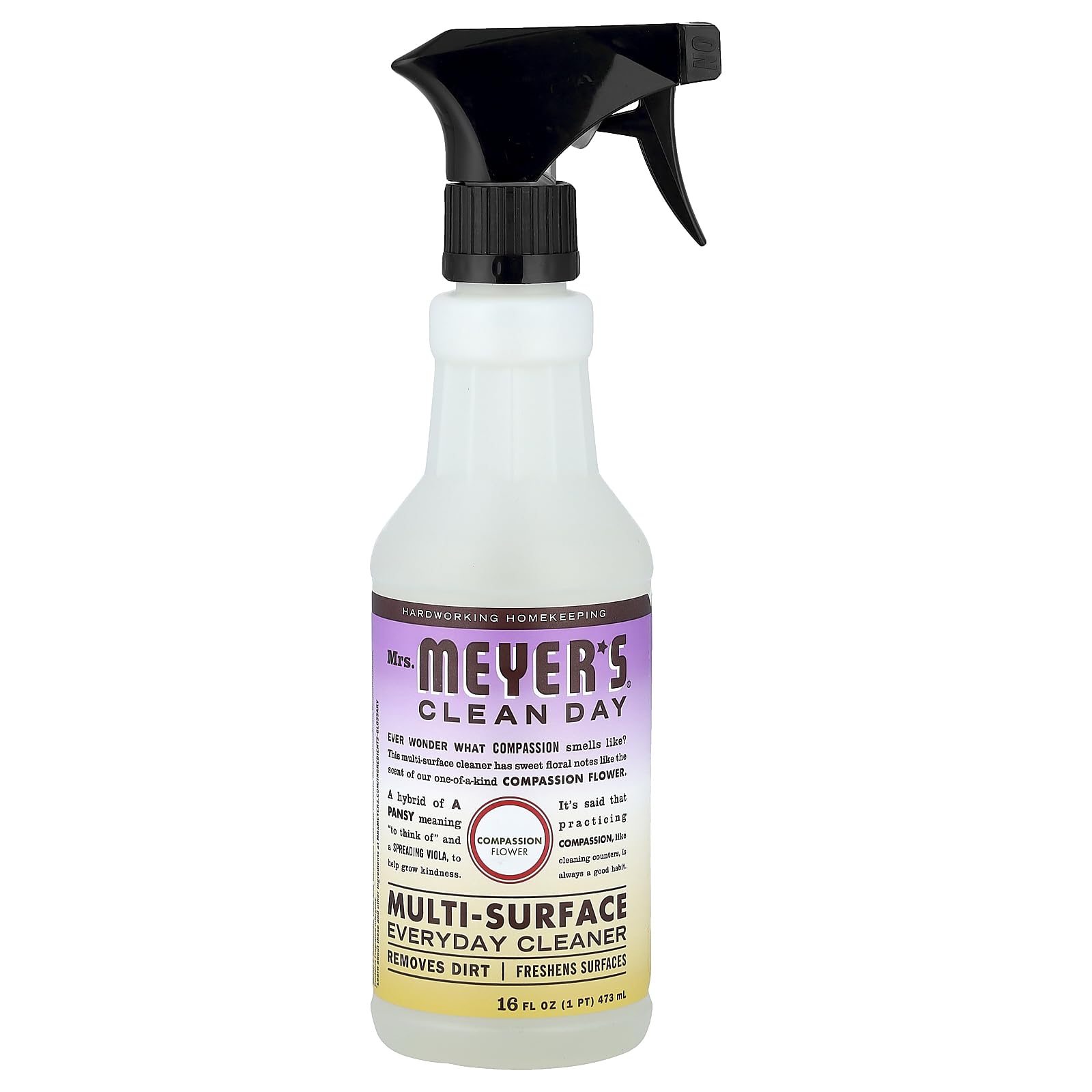 MRS. MEYER'S CLEAN DAY Multi-Surface Everyday Cleaner, Compassion Flower Scent, 16 Ounce Bottle