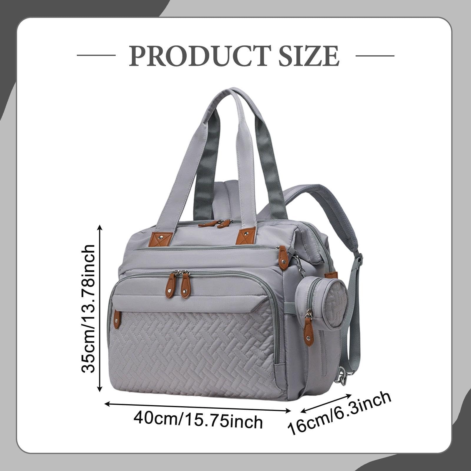 Generic Wickelrucksack, Reisetasche, Große Kapazität, Verschleißfest, mit Schuhfach, Schnulleretui, Kleidung, Grau