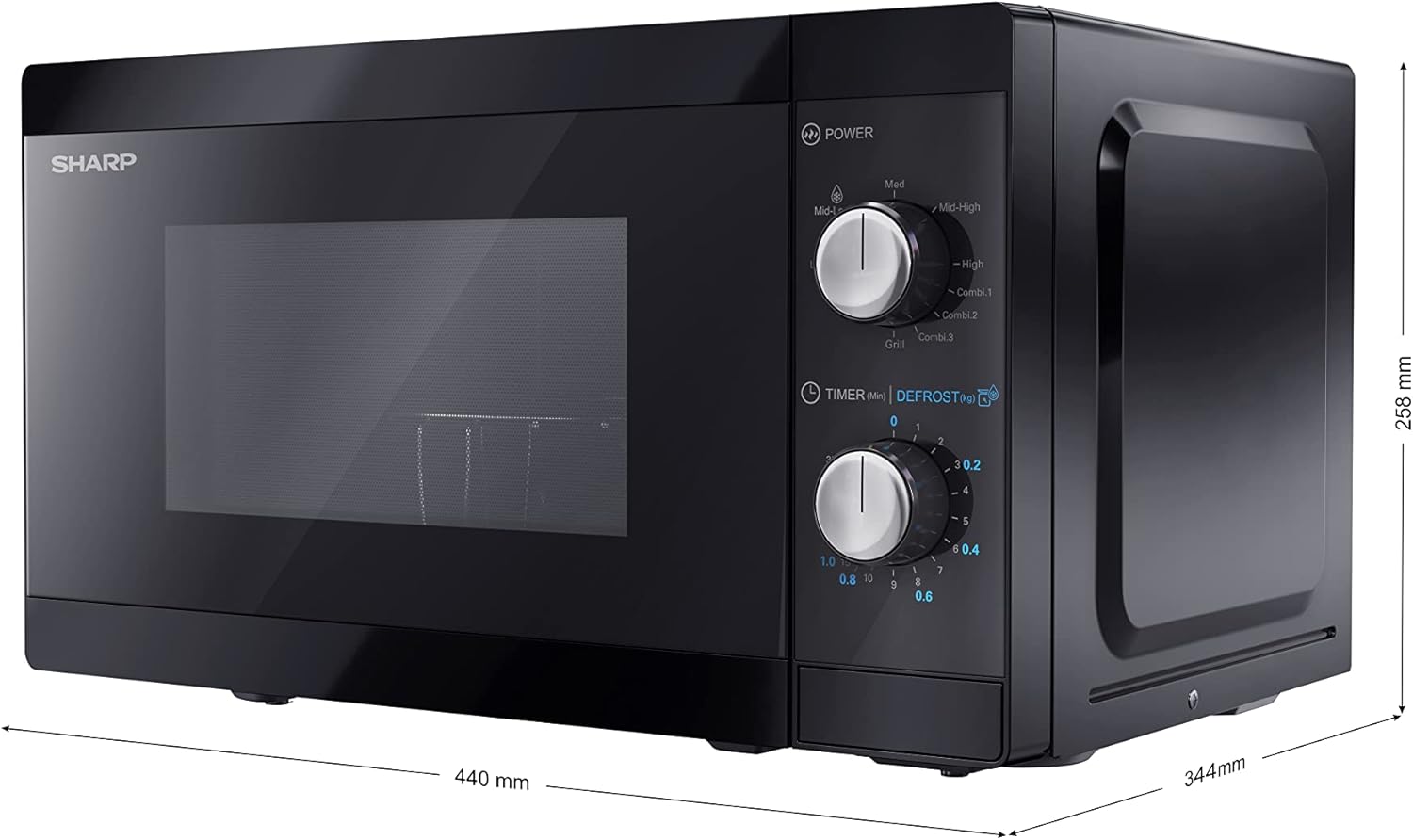 SHARP YC-MG01E-B, forno a microonde 20 litri, con funzione grill, 5 livelli di potenza, funzione defrost, piatto rotante 255 mm, colore nero SHARP YC-MG01E-B, forno a microonde 20 litri, con funzione grill, 5 livelli di potenza, funzione defrost, piatto rotante 255 mm, colore nero