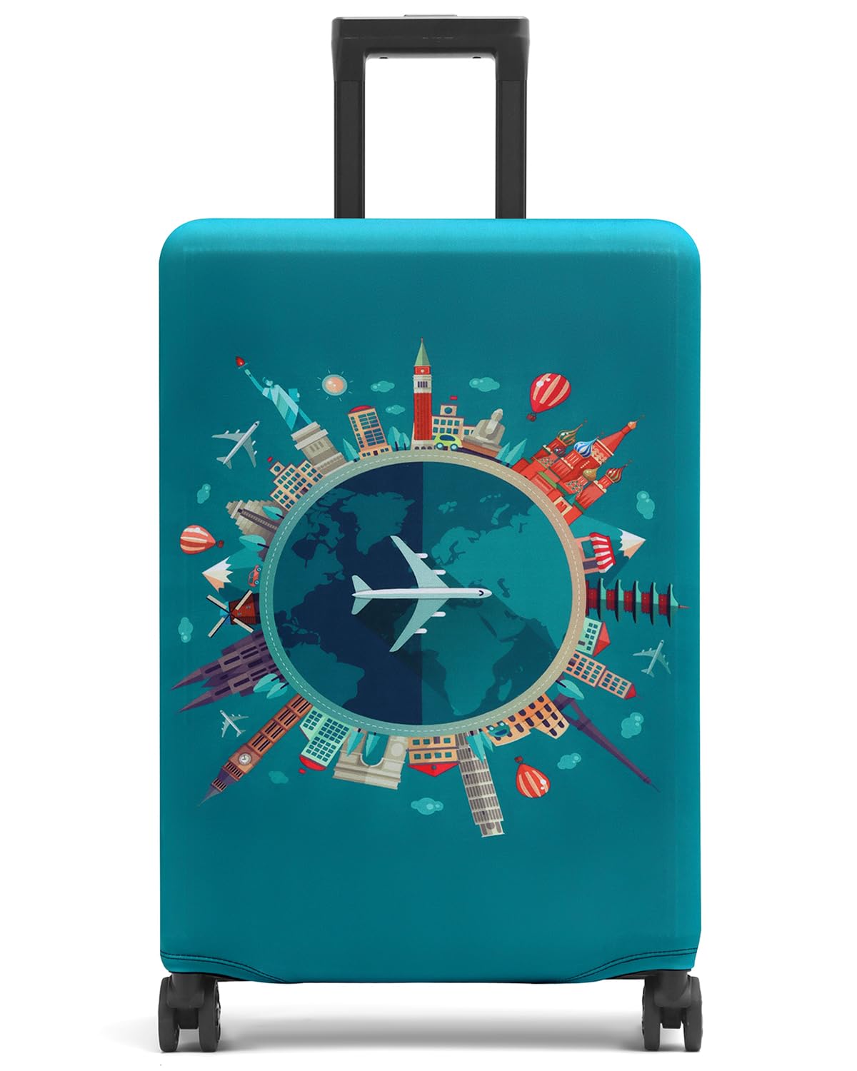 Housse de Valise 18-32 Pouces Fibre de Charbon de Bambou Luggage Cover en Polyester Clear Voyage Luggage Trolley Case Cover Protector