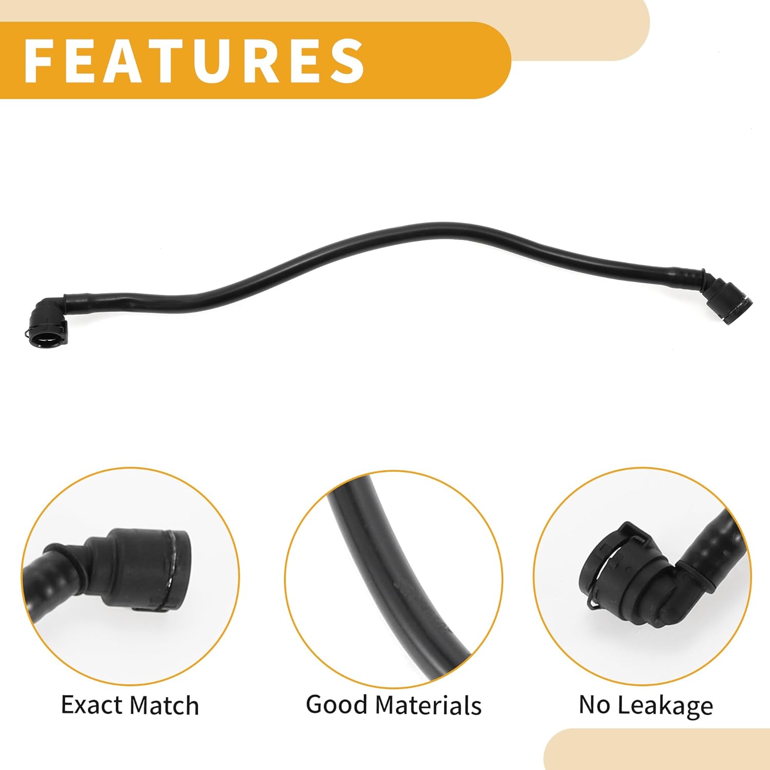 Radiator Hose No.17128651298 Engine Coolant Overflow Hose for BMW X3 2011-2017 for BMW X4 2015-2018 Plastic Black Good Sealing