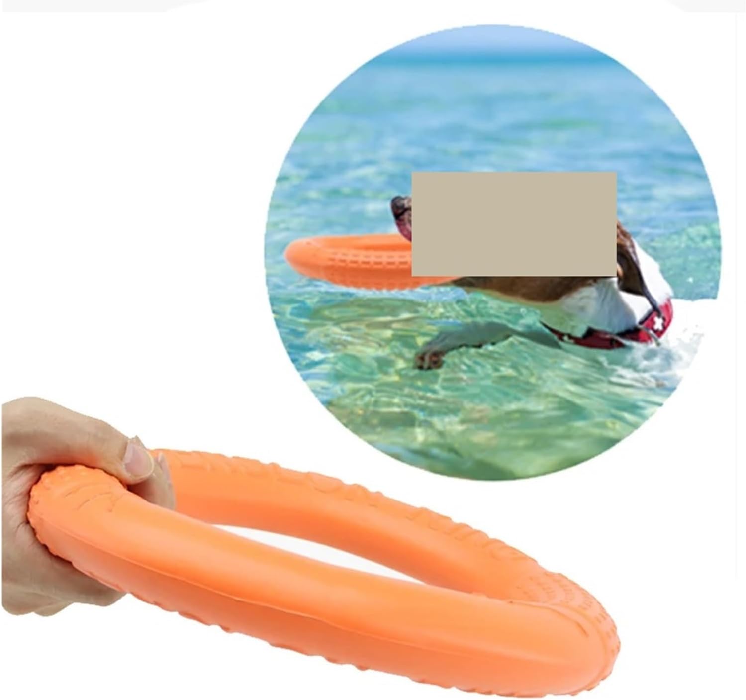Floating Water Dog Toys Pet Flying Disk Training Ring Interactive Toy Puller Chewing，Compatible for Small Medium Dogs(Orange,27CM)