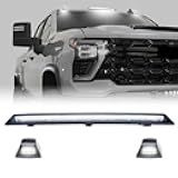 NJSBYL Clear Lens White LED Cab Roof Light Replacement for 2020-2024 Chevy Silverado 2500 HD 3500 HD, GMC Sierra 2500 HD 3500 HD Truck Cab Marker Lights Clearance Lamp Factory Cab Light Upgrade