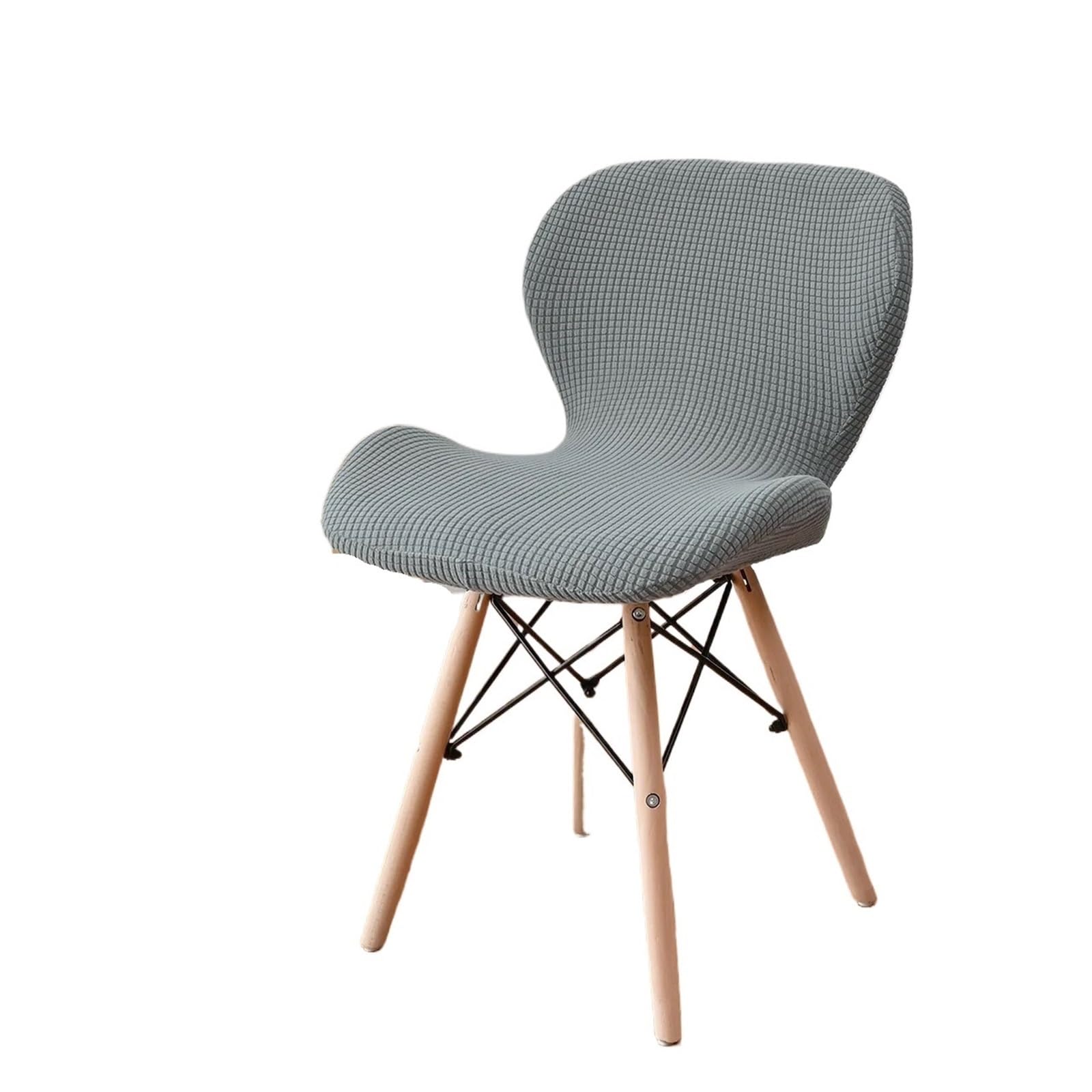 GHHZML Chair Cover Jacquard Adjustable Shell Chair Cover Dining Room Round Back Streach Home Elastic Luxury Hotel Banquet Stool(GREY)
