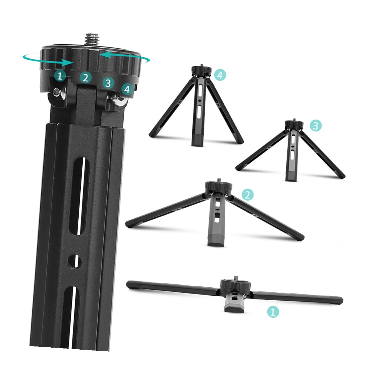 Trípode De Metal para Cámara Trípode De Sobremesa Plegable De Aleación De Aluminio Ajustable para Teléfono para Cámaras DSLR Sin Espejo