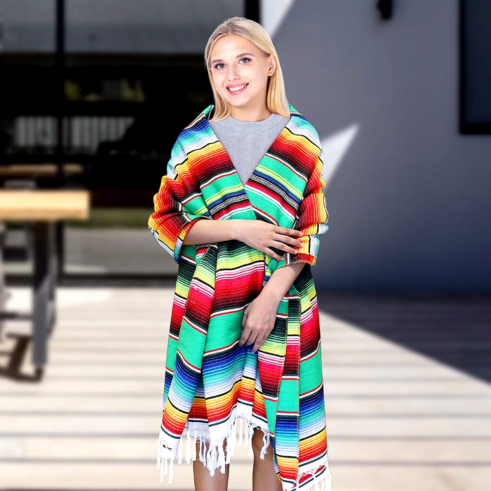 Qyeahkj Antel Exicano De 57 X 79 Pulgadas, Anta De Serape Exicano