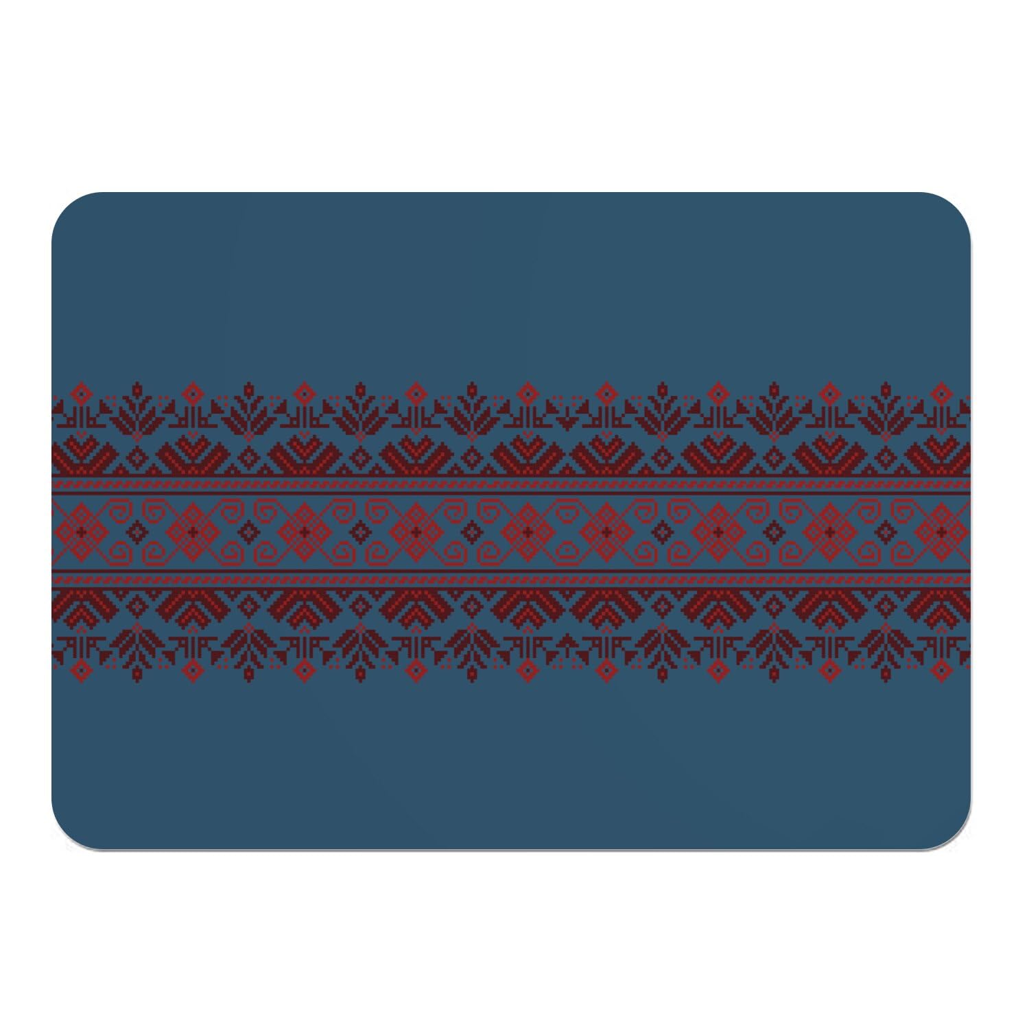 Napperons bleu style broderie pixel lot de 4 sets de table en liège