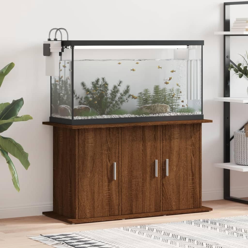 vidaXL Soporte de Acuario Madera ingeniería marrón Roble 101x41x58 cm