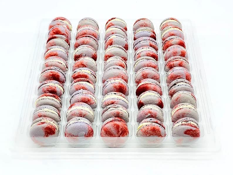 50 Pack Gluten Free French Earl Grey Raspberry Macaron | A great addition for your bakery establishment or your next party
