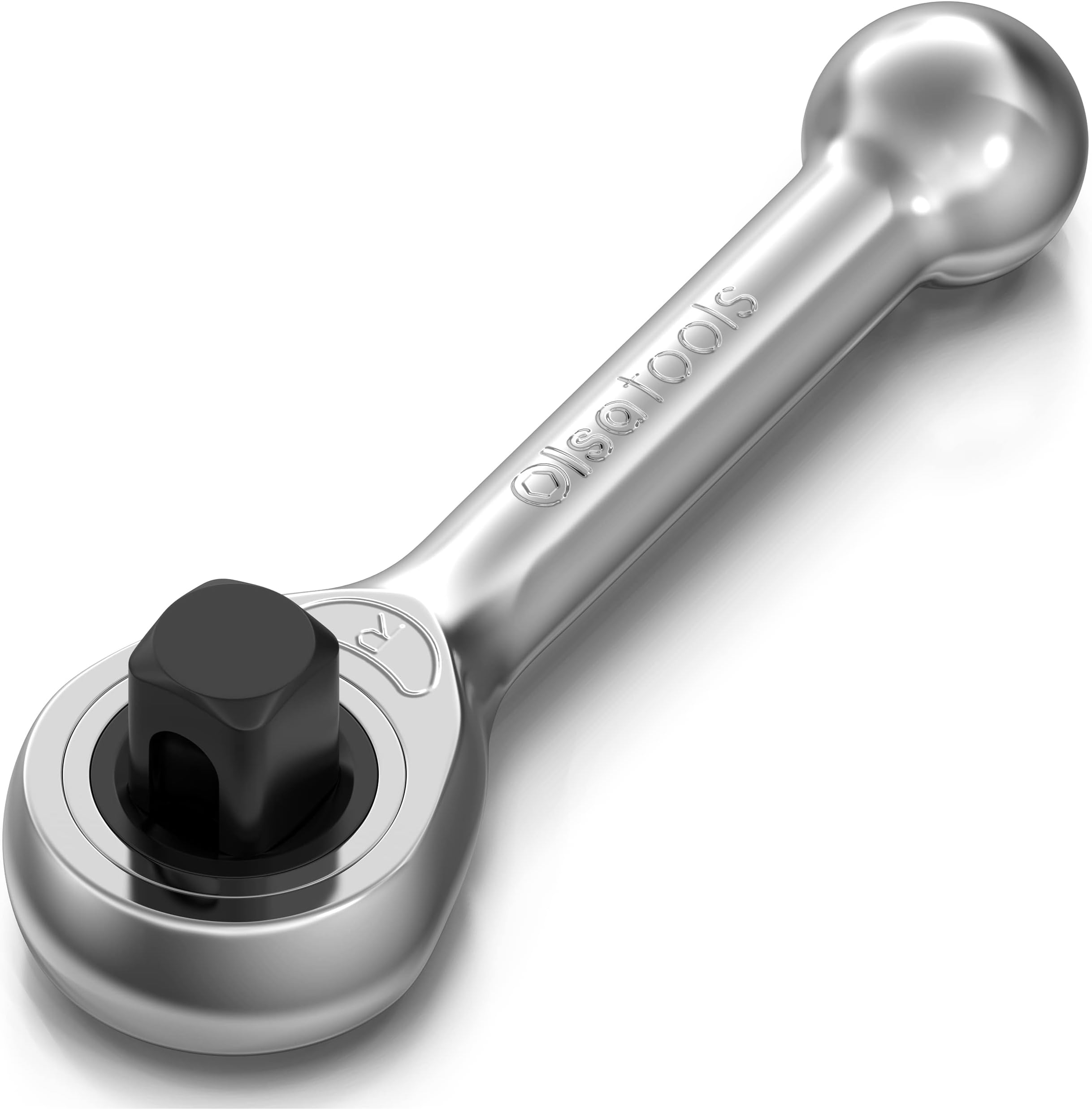 Olsa Tools Gearless Mini Ratchet | 1/4" Drive, 3" Long | Stubby Toothless Ratchet | Ultra Thin | Super Short Socket Wrench | Chrome Vanadium (Cr-V) Steel | Professional Mechanics | Part: 1381
