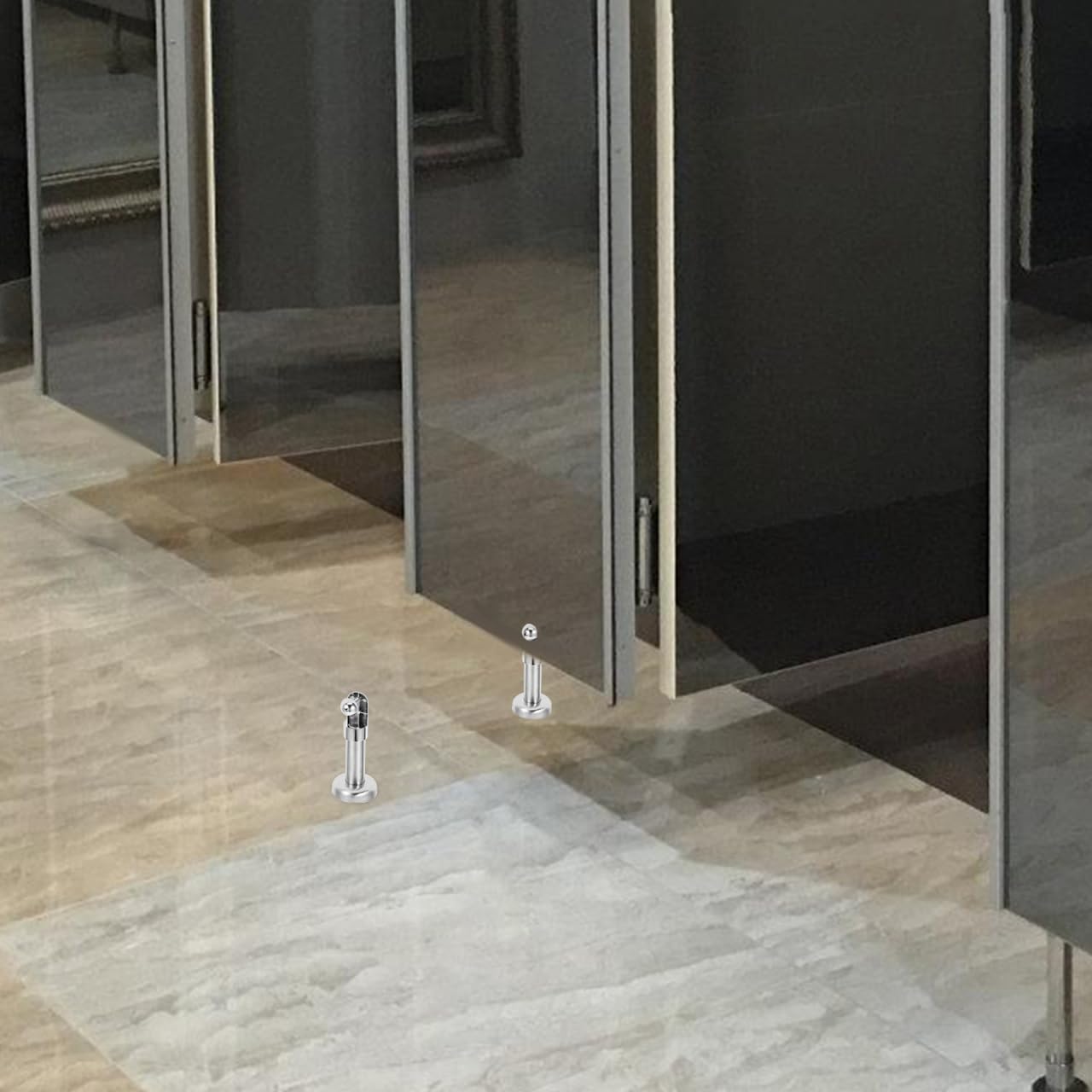 4stücke Edelstahl Trennwand Fuß Robuste Halterung Für Toilettenpartitionen Stabil Und Langlebig Geeignet Für Öffentliche Badezimmer Höhe Modernes Design Ansprechende