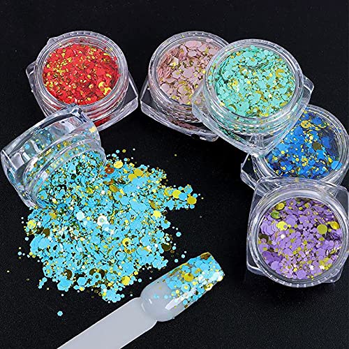 WUYOO 4 Boxen Holographic Chunky Glitter Nagel Glitzer Make Up Glitzer Paillette Glitter Powder Scrapbooking DIY Crafts… – Bild 6