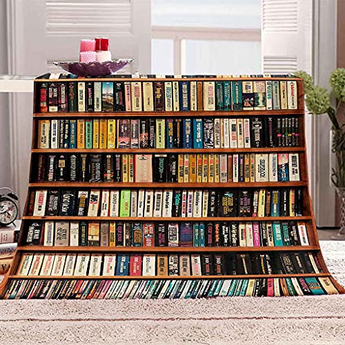 Couverture flanelle douillette contre le froid plaid bibliothèque 3D - 2