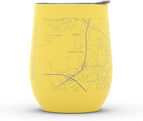 Vista 993 de Well Told Lexington Kentucky Map - Vaso de vino aislado con grabado de mapa de Kentucky, taza de acero inoxidable grabada (12 onzas, verde domingo)