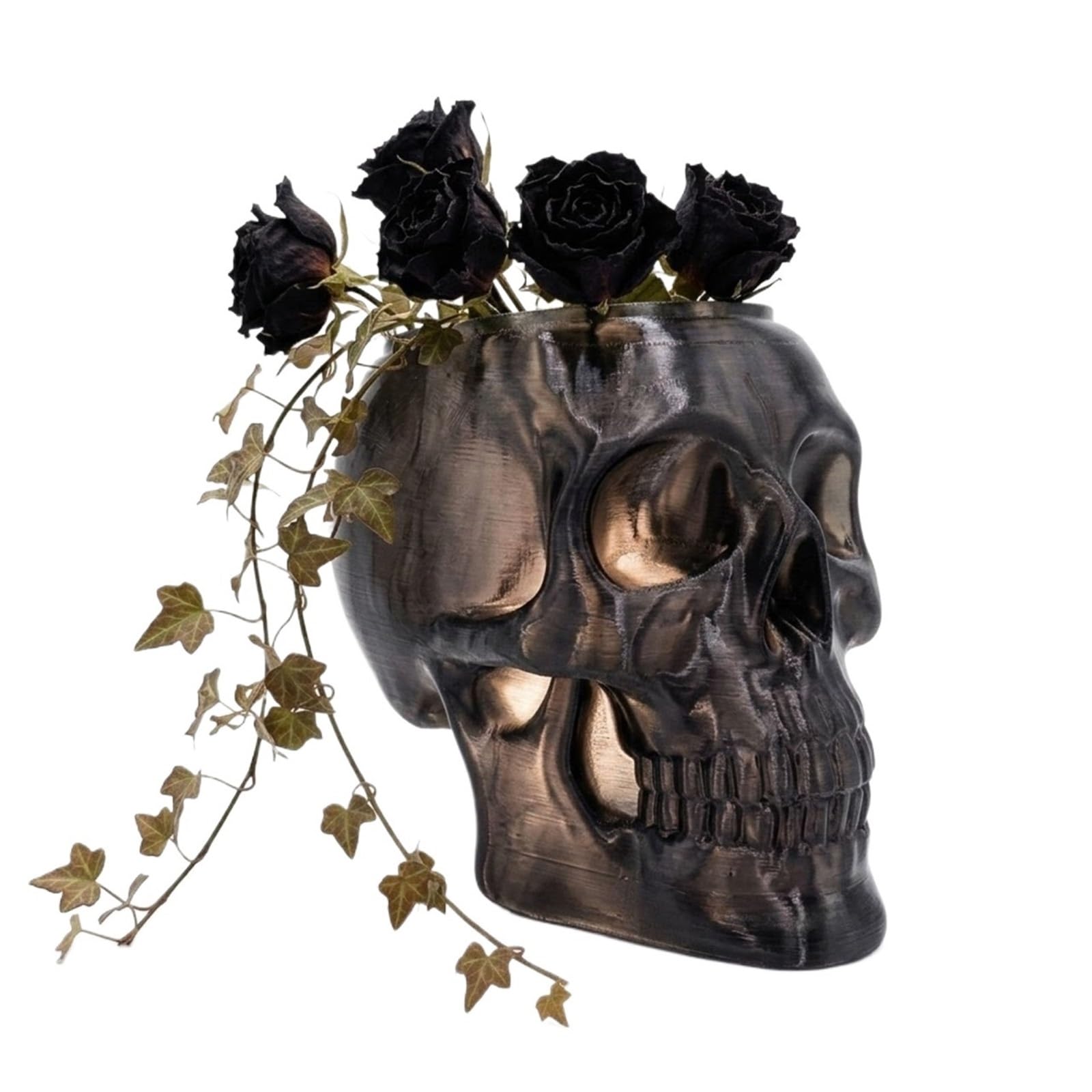 Gothic Skull Wall Vase Translucent Skeleton Head Flower Pot Planter