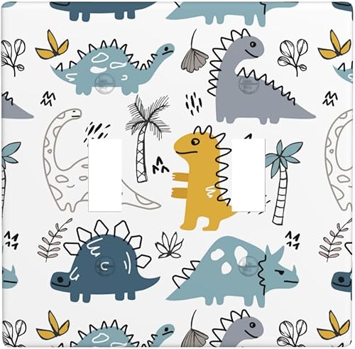 Miniatura 74 de Placas de pared para receptáculo de dispositivo dúplex de 1 banda, cubiertas de toma de corriente azul retro onduladas, cubiertas decorativas para