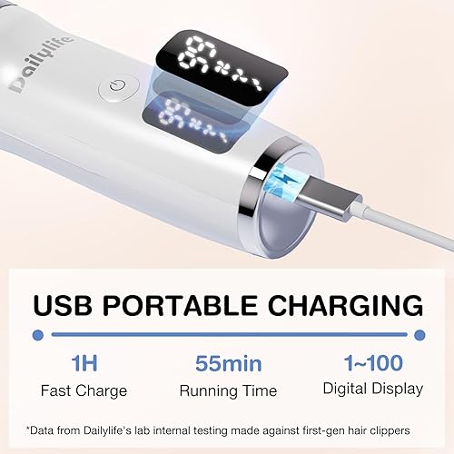 Miniatura 8 de DAILYLIFE Cortapelos para bebés, cortapelos tranquilos para niños autistas, kit de corte de pelo de bebé al vacío, inalámbrico, recargable,