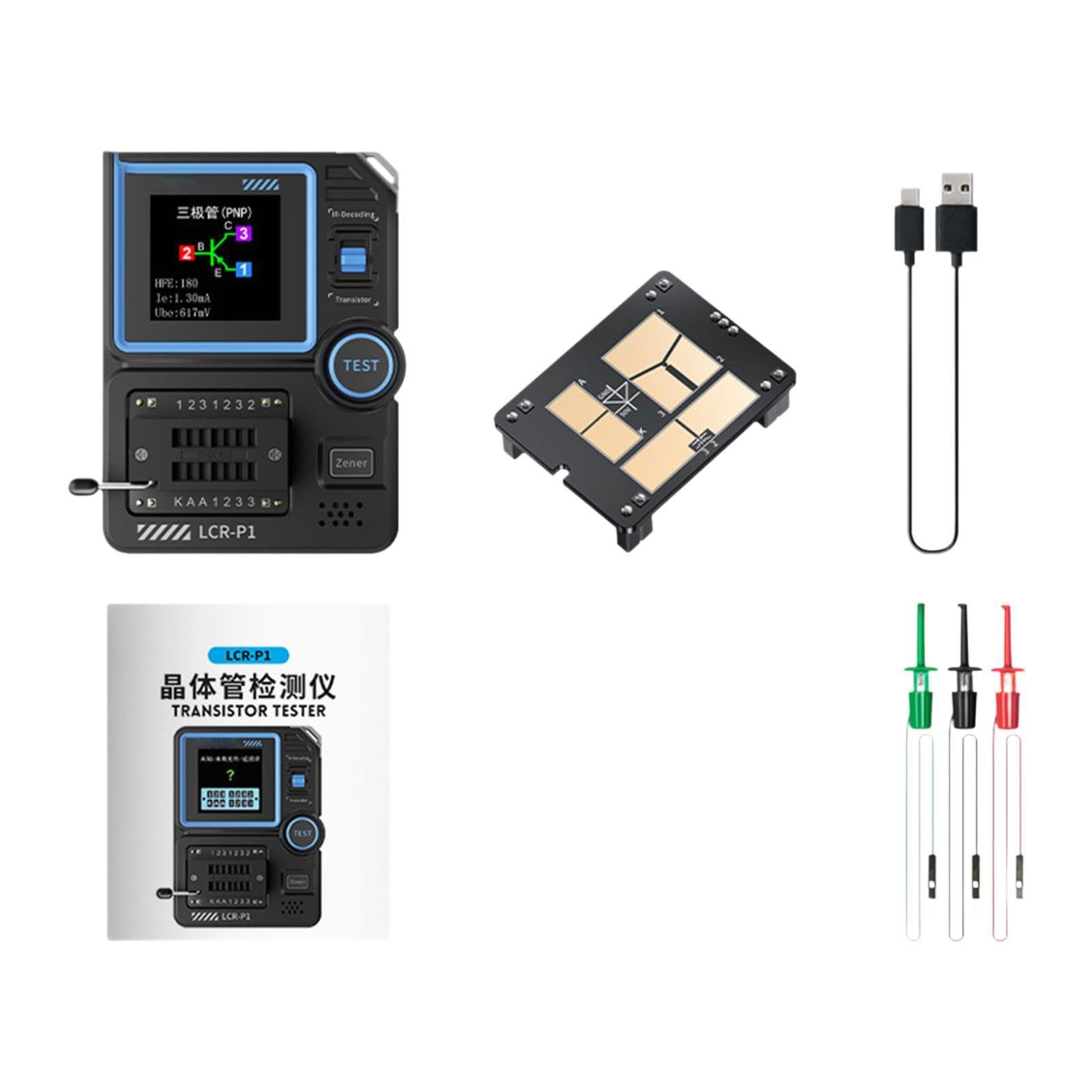 Kit tester per transistor portatile con display a colori che misura vari componenti in modo efficiente sia per hobbisti che per professionisti Kit tester per transistor Componente elettronico