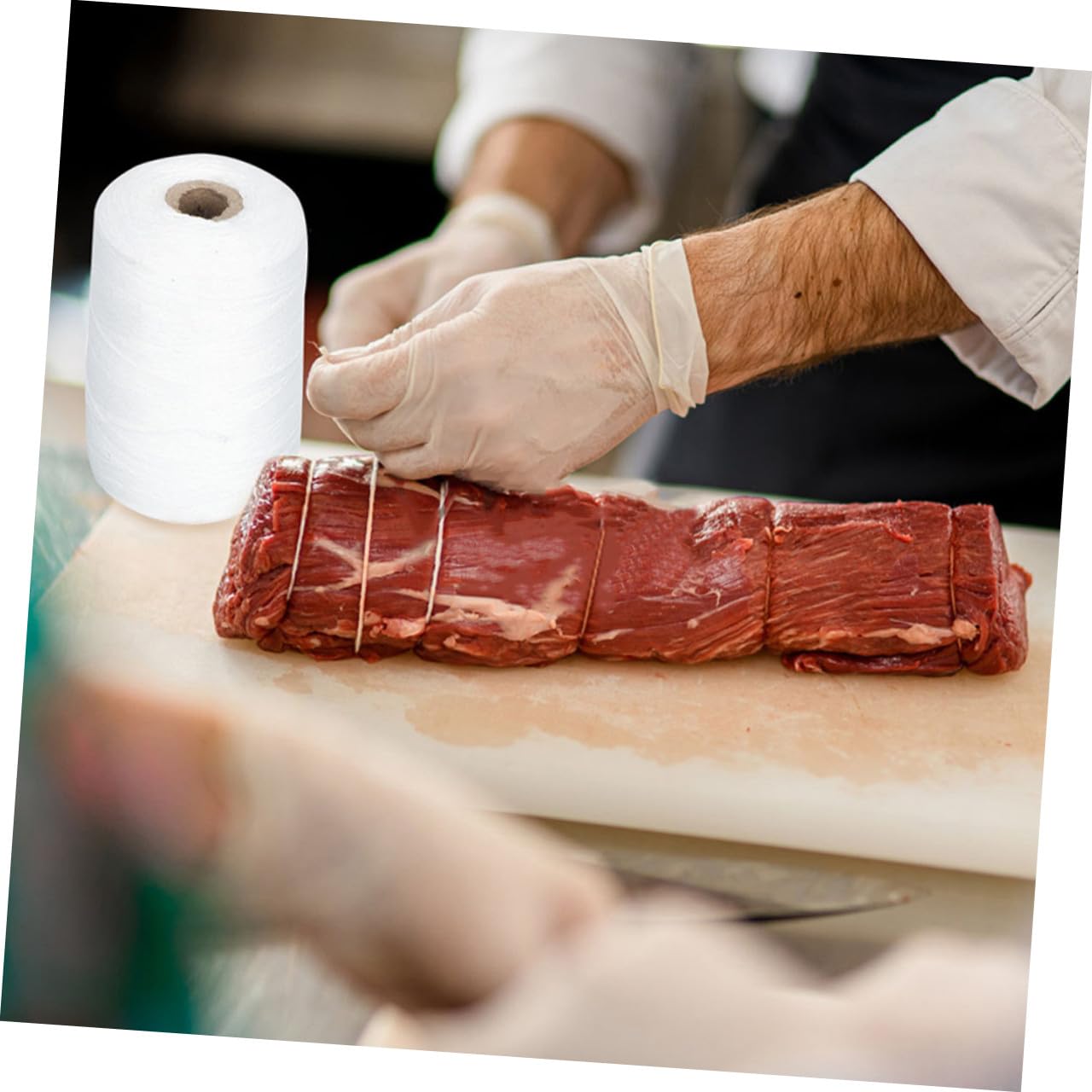 Ficelle Alimentaire 1 Rouleau en Coton Blanc pour Viande et Saucisses