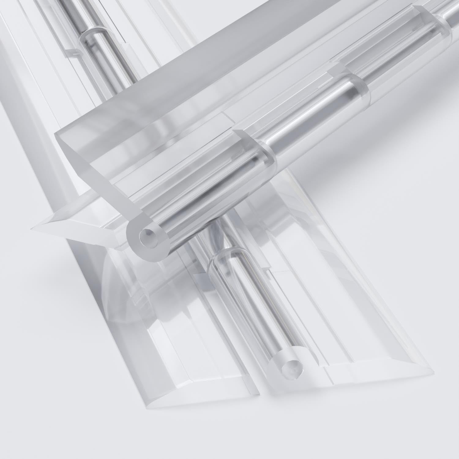 Pack of 5 Transparent Clear Plastic Acrylic 200mm Continuous Piano Hinge Hinges, (7 7/8 in) - 5 Pack -