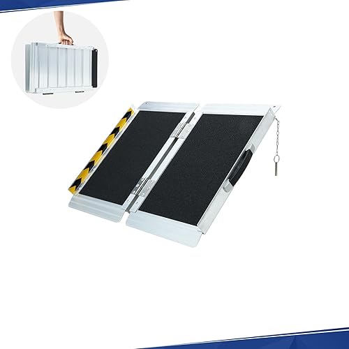 Miniatura 8 de PENSUN Rampa para silla de ruedas de 4 pies, rampas de umbral de 48 pulgadas de largo x 29 pulgadas de ancho, rampas para sillas de ruedas plegables