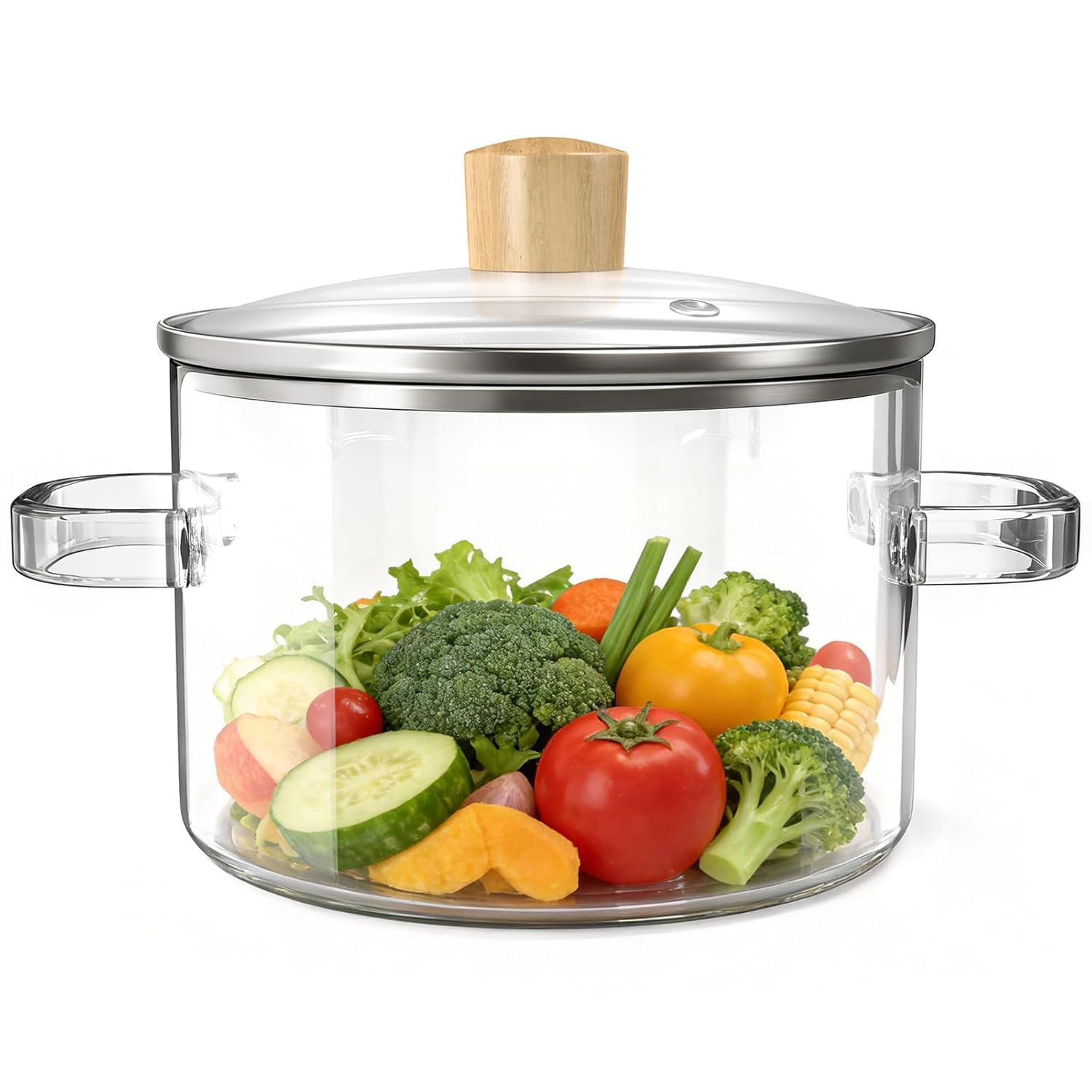 Borosilicate Glass Cooking Pot with Lid, 1600ml – Casserole Dish | Microwave & Gas Stove Safe, Durable Heat-Resistant Glass Cookware for Kitchen-image-5