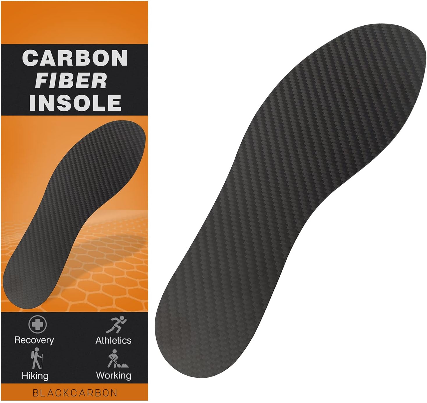 Carbon Fiber Insole, Rigid Insert for Foot Arthritis,Mortons Toe,Turf Toe,Hallux Limitus,Hallux Rigidus,Length 22.0cm(Fit Men Size 5.5/Women 6.5)