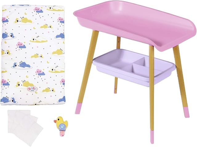 Baby Born Changing Table - For Toddlers 3 Years & Up - Easy for Small Hands - Table With Removable Towel Holder