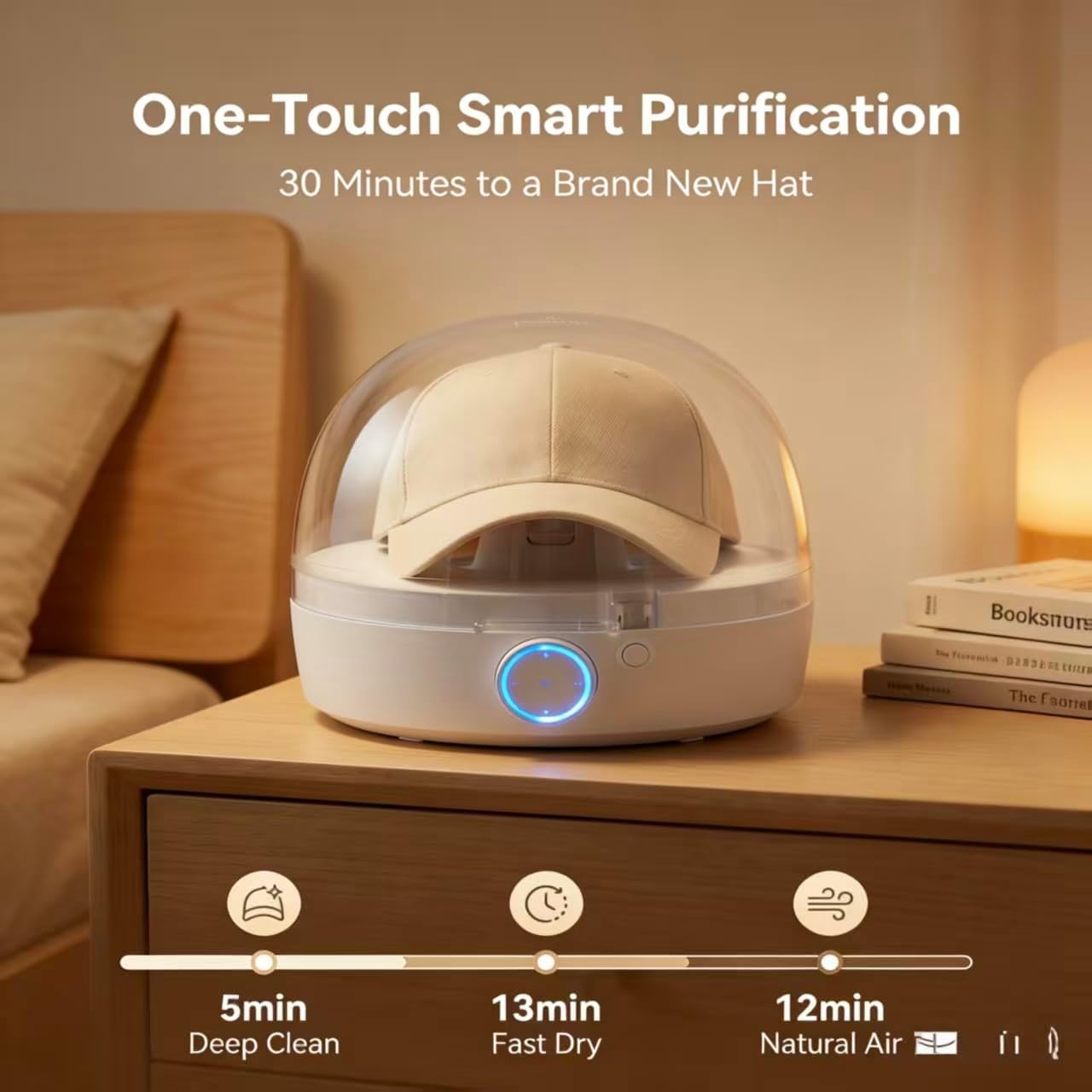 Automatic Cap Care Machine, Electric Hat Steam Cleaner with Ironing & Drying, Hat Shaper for Bucket Hat Baseball Cap, Bucket Hats, Restore Misshapen Hat Shaper, Easy to Use