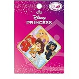 パイオニア DISNEY ディズニープリンセス ワッペン シンデレラ アリエル ラプンツェル ジャスミン ベル 1枚 ひし形 65mm シール・アイロン 両用接着 ML7001-MY533