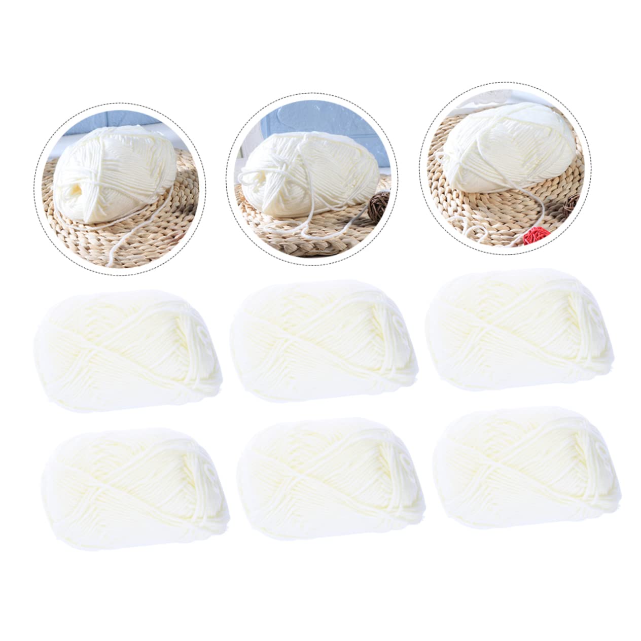 SEWACC 20 Rollen Milch Baumwollgarn Baumwollkordel Häkelset Strickwolle Anfänger Häkel Baumwollgarn Bulk Garn Für DIY Baumwollgarn Baumwolle Häkelgarn Für Anfänger Zum Häkeln