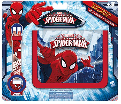 Preisvergleich Produktbild Kids Spiderman, Set Brieftasche und Digital-Uhr (mv16072)