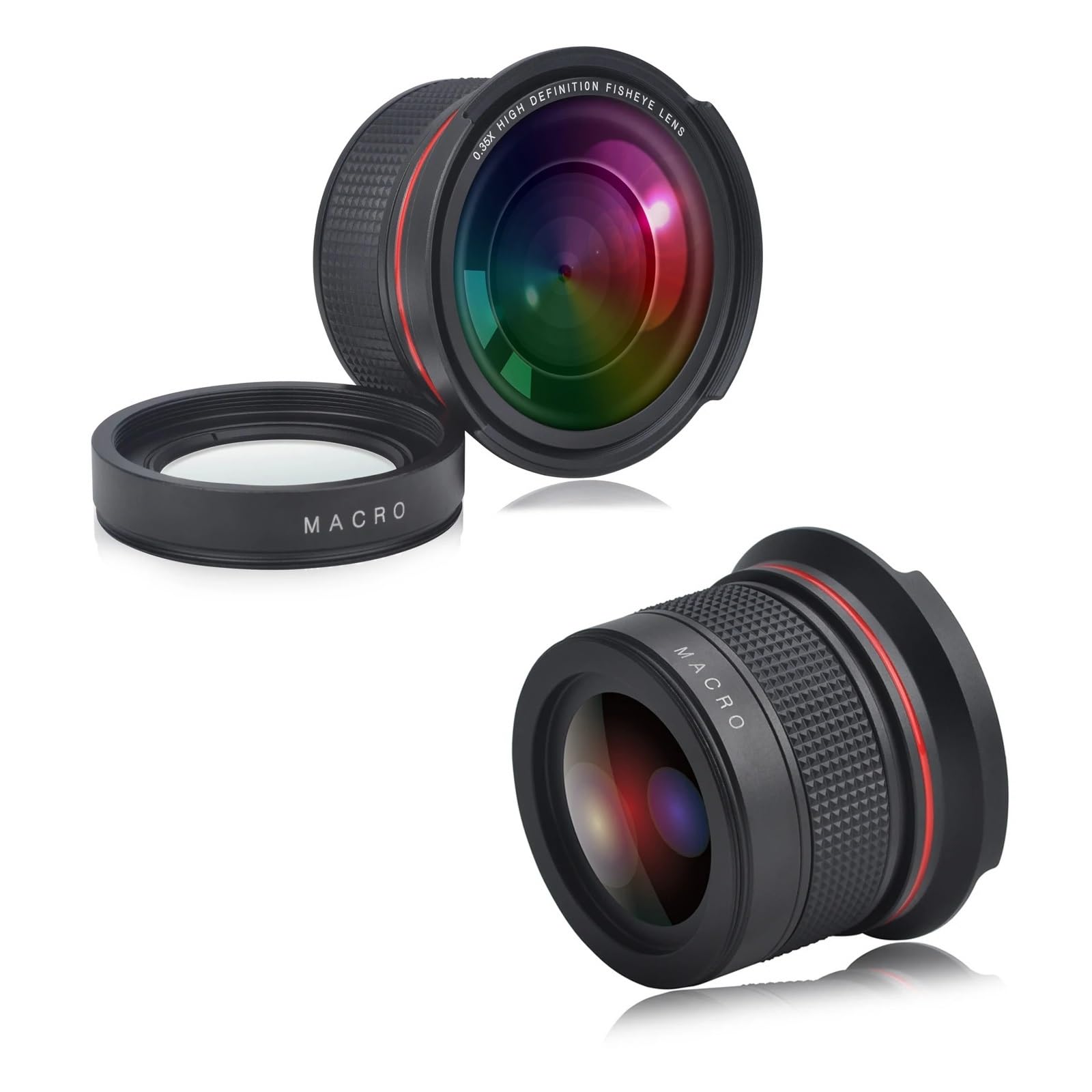 Obiettivo grandangolare Fisheye 52MM 55MM 58MM 0.35x, compatibile con Nikon D5200 D5100 D3500 D3400 D3300 D3200 D3100 D3000(1x58mm)