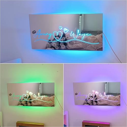 Miniatura 4 de Espejo de dormitorio con nombre personalizado letreros de neón personalizados con luces LED cumpleaños boda fiesta letrero de nombre personalizado