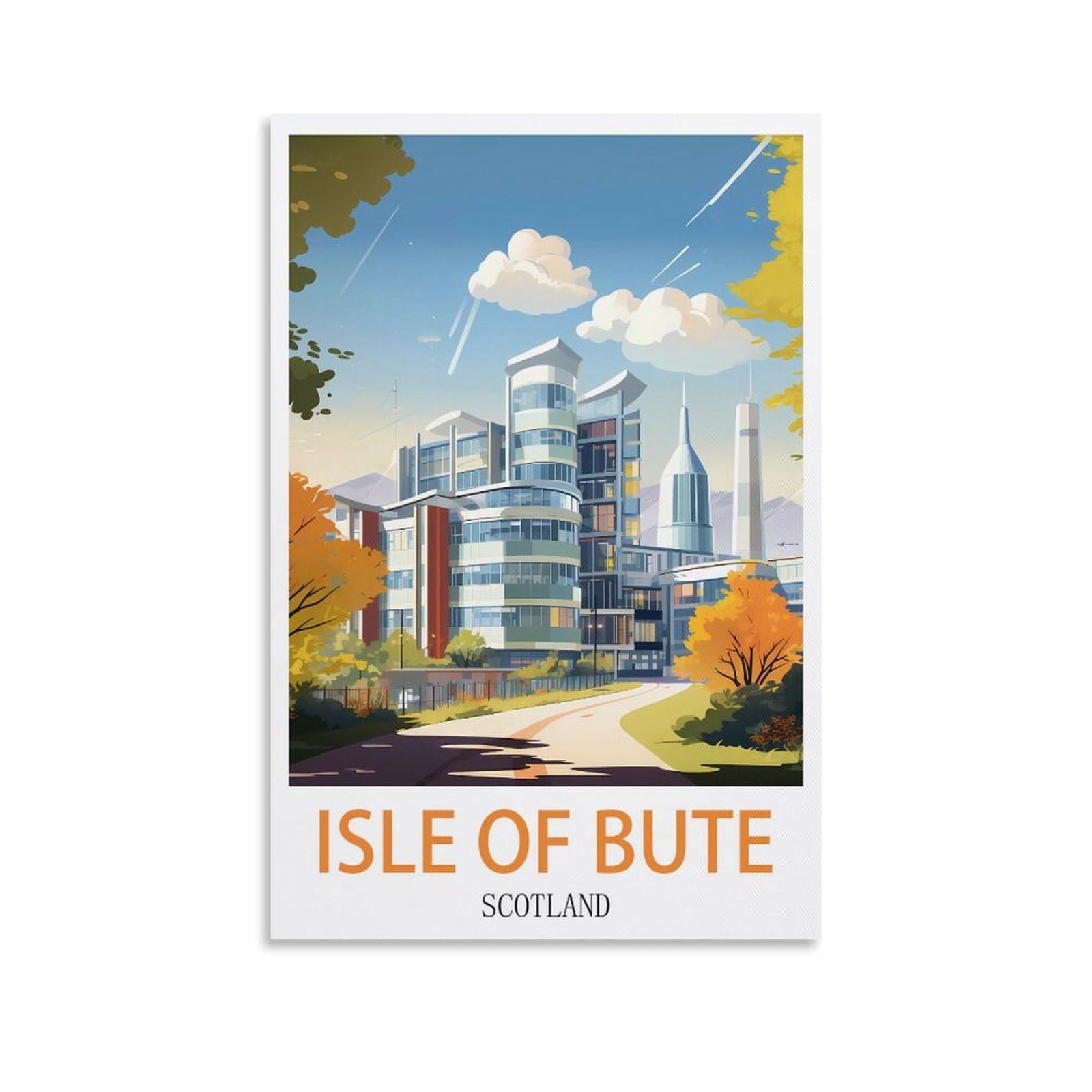 Vintage Metal Tin Sign,Isle of Bute Scotlands,Travel Tin Signs Metal Poster Wall Decor Office Cafe Bathroom Badroom 30x40cm