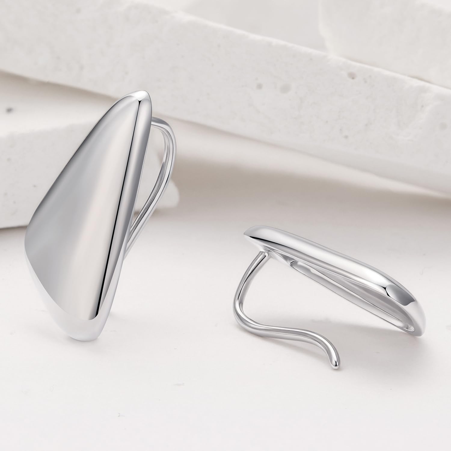 Chunky Hoop Earrings for Women Unique Geometry Hypoallergenic Earrings for Women Lightweight Statement Earring - Image 6