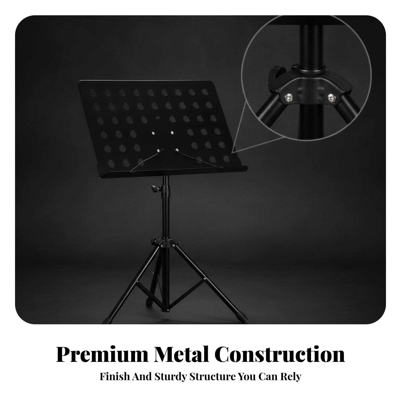 Atril Plegable Ajustable | Portátil, Atril para Partituras, Estable, Conciertos, Músicos