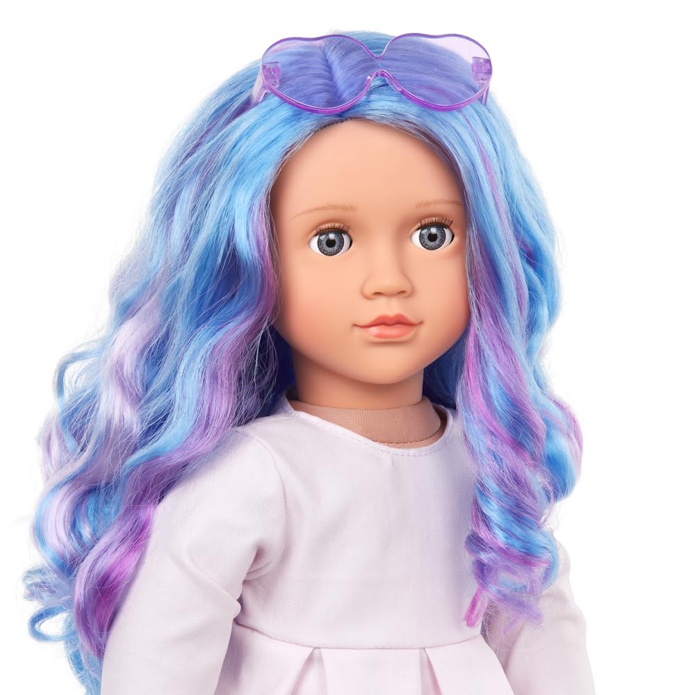 Generation Fashion Dolls 45 cm Veronika z niebieskimi i fioletowymi falowanymi włosami i fioletowymi okularami w kształcie serca