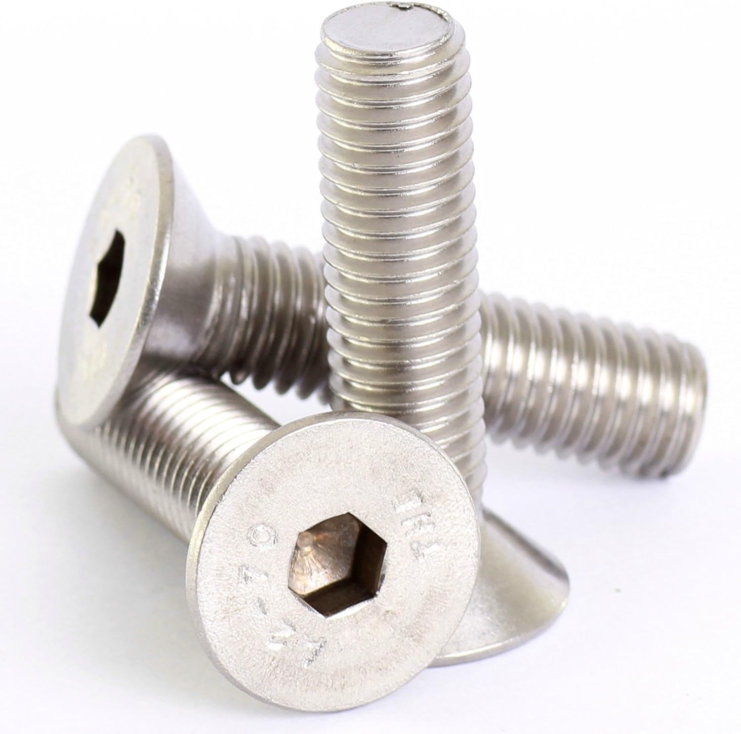 AHC 10mm Countersunk Bolts M10 x 30mm (Including Head) A2 Stainless Steel Socket/Allen Head Csk Bolt/Screws (4 Pack) Free Washers Nuts and Hex Key