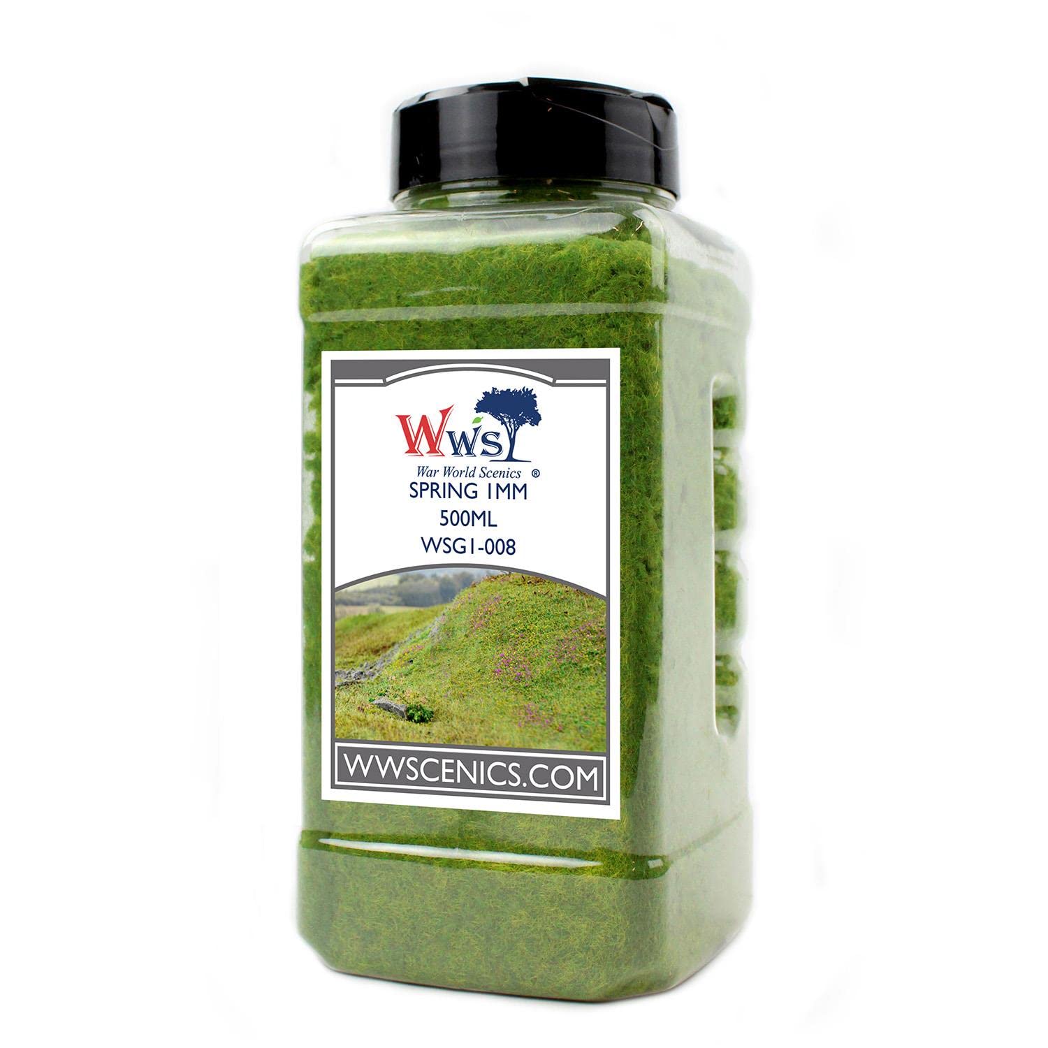 WWS War World Scenics WWScenics | 1mm Spring Static Grass | 500ml Can | WSG1-008 | Realistic Model Scenery Material