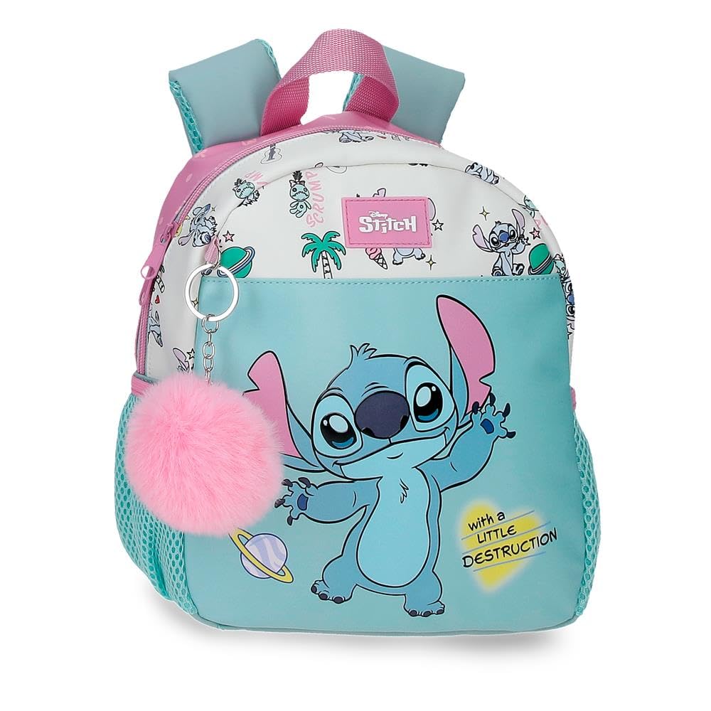 Disney Joumma Stitch Little Destruction Nursery Backpack Turquoise Green 19x26x10 cm PVC 4.94L