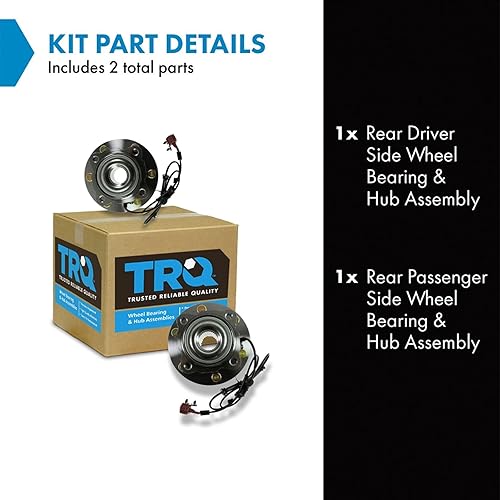 Vista 1445 de TRQ Juego de 2 rodamientos y bujes de rueda trasera izquierda y derecha compatible con Ford Expedition 2007-2010 Lincoln Navigator 2007-2010