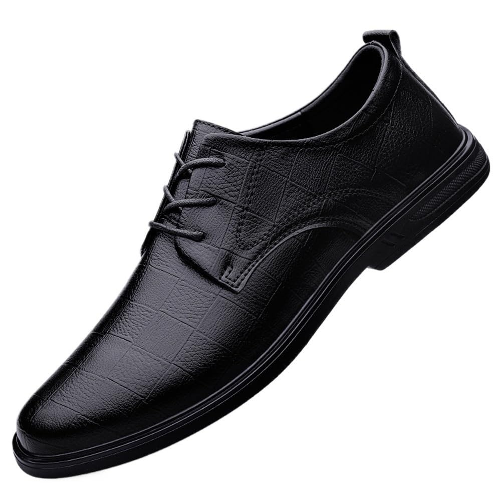 Mens Lace Up Oxford Dress Shoes Faux Patent Leather Pointed Toe Classic Formal Casual Business Wedding Shoes