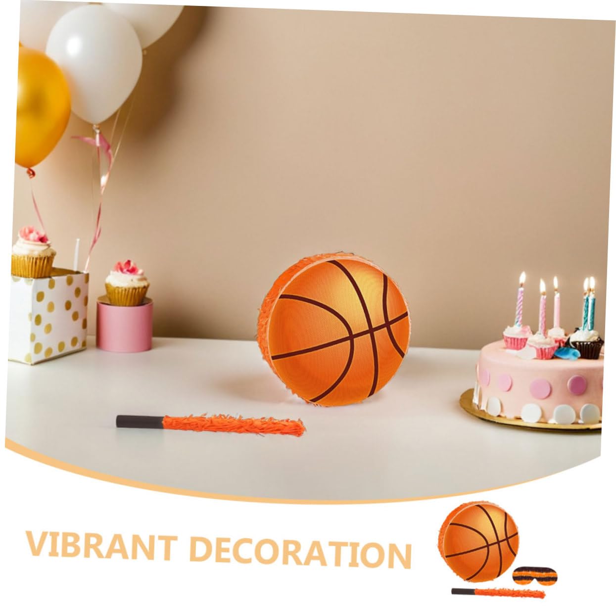 Naranja Piñata Baloncesto de Papel de Cumpleaños Infantil