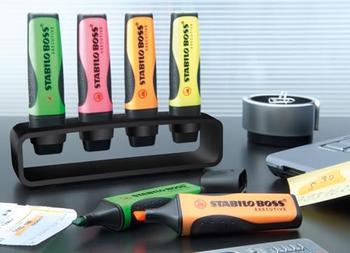 Image of STABILO Highlighter BOSS EXECUTIVE - Pack of 4 - green, pink, orange, yellow